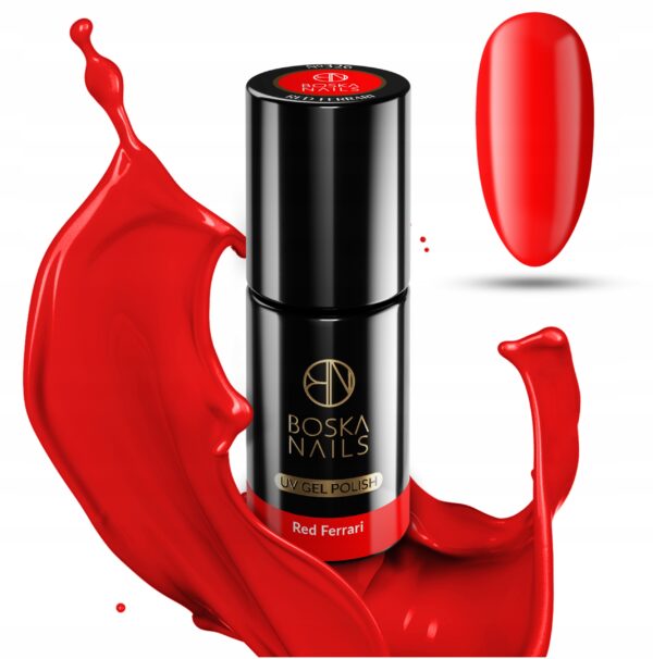 LAKIER HYBRYDOWY UV/LED CZERWONY 6ML BOSKA NAILS Red Ferrari 326