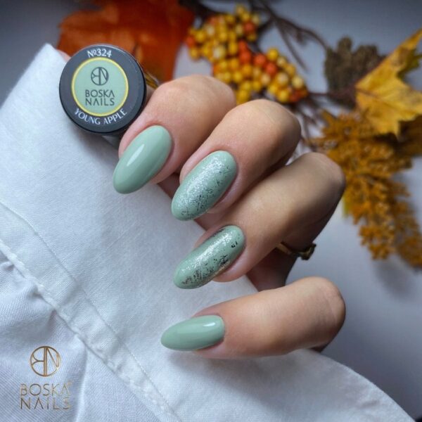 LAKIER HYBRYDOWY ZIELONY PASTEL BOSKA NAILS 6 ML Young Apple 324 - obrazek 3